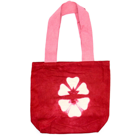 Bolsa de Algodon Natural con Diseño "Tie Dye" (220g)- 38x42x12cm - Flor Granate - Asa Rosa - imagen 4 - El Bazar de Tizar