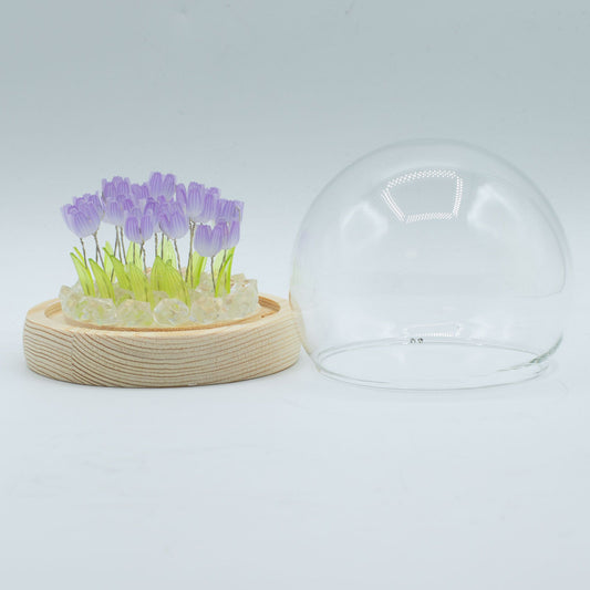 Domo de jardín Brillo Floral - 20 tulipanes - LED USB