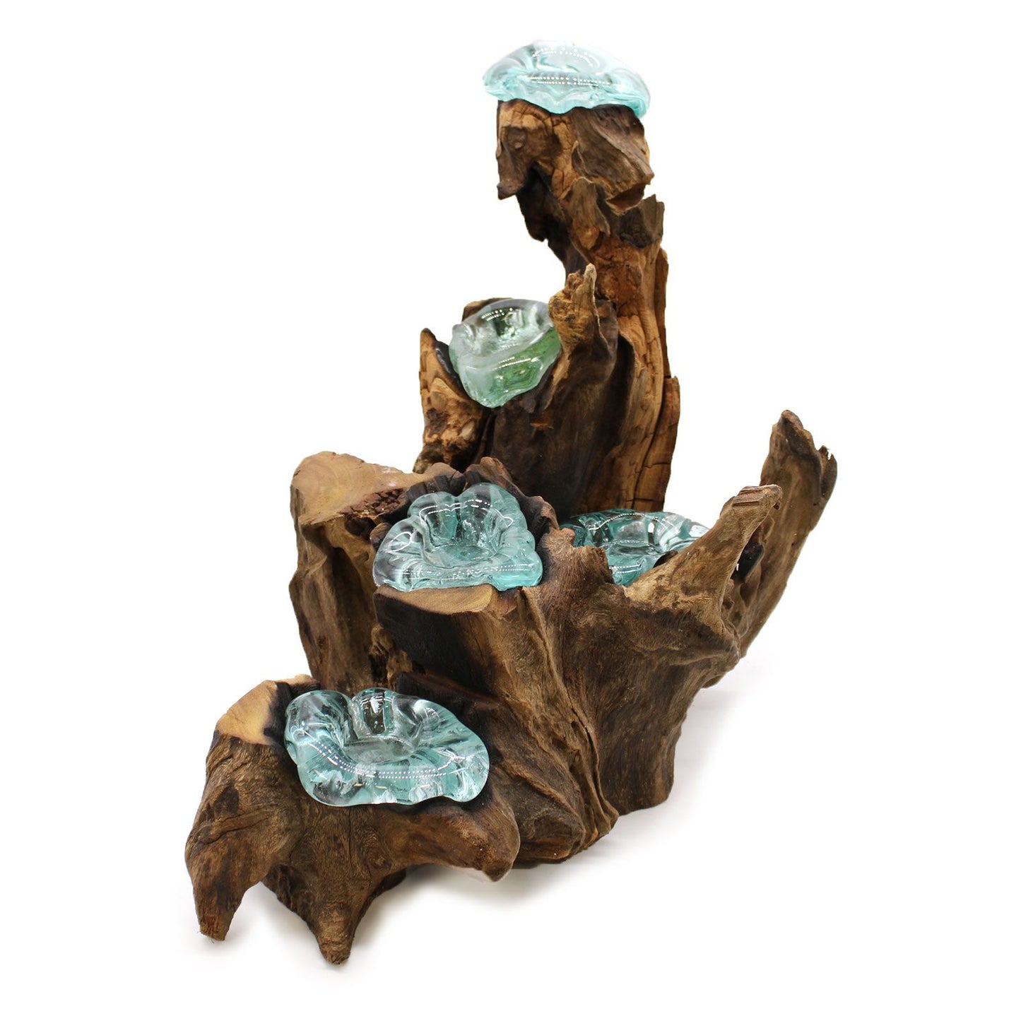 Portavelas Molton Glass Five sobre madera