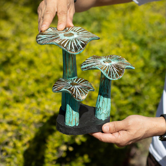 Small golden mushroom art - 20cm - Greenwash