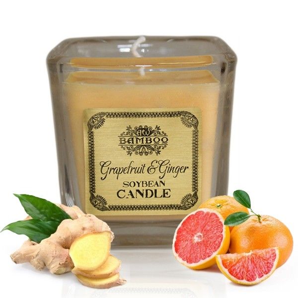 Vela de Cera de Soja - Pomelo y jengibre - Velas de Cera de Soja, cera de soja