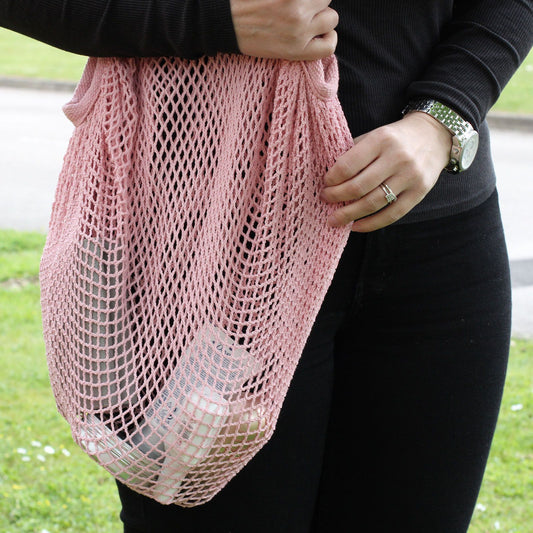 Bolsa de Malla de Algodón Puro - Negro - Bolsa de Malla de Algodón y Yute Suave Puro