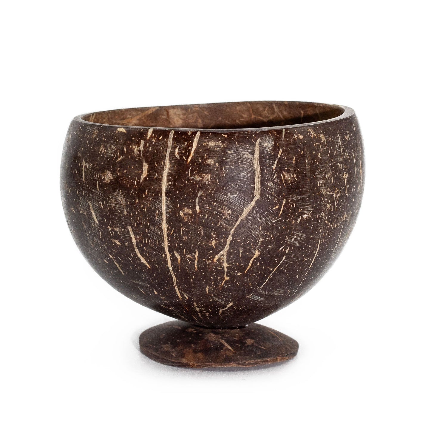 Pequeño tazón de coco natural con soporte