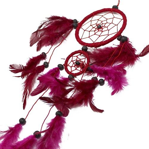 Dreamcatcher Bali medium hoop - Black/White/Red