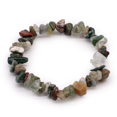 Gemstone Chip Bracelet - Moss Agate