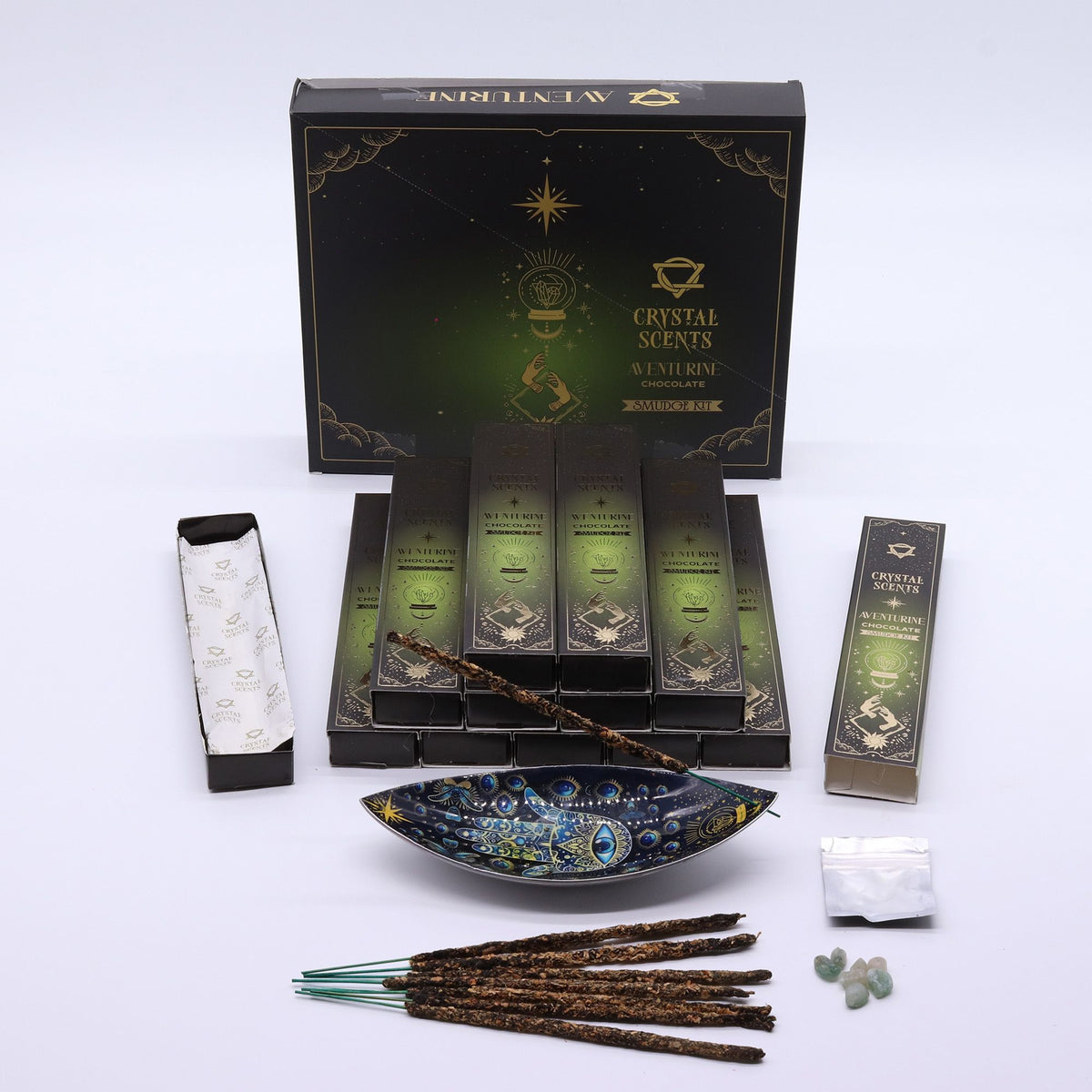 Incienso de purificación con aventurina cristal - Chocolate