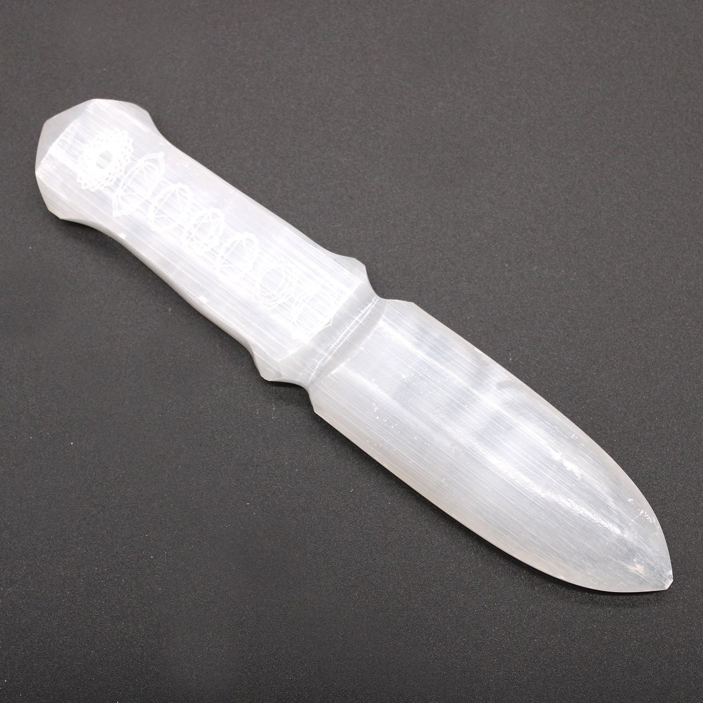 Cuchillo Ritual Selenita - Chakra - Cuchillos Rituales de Selenita