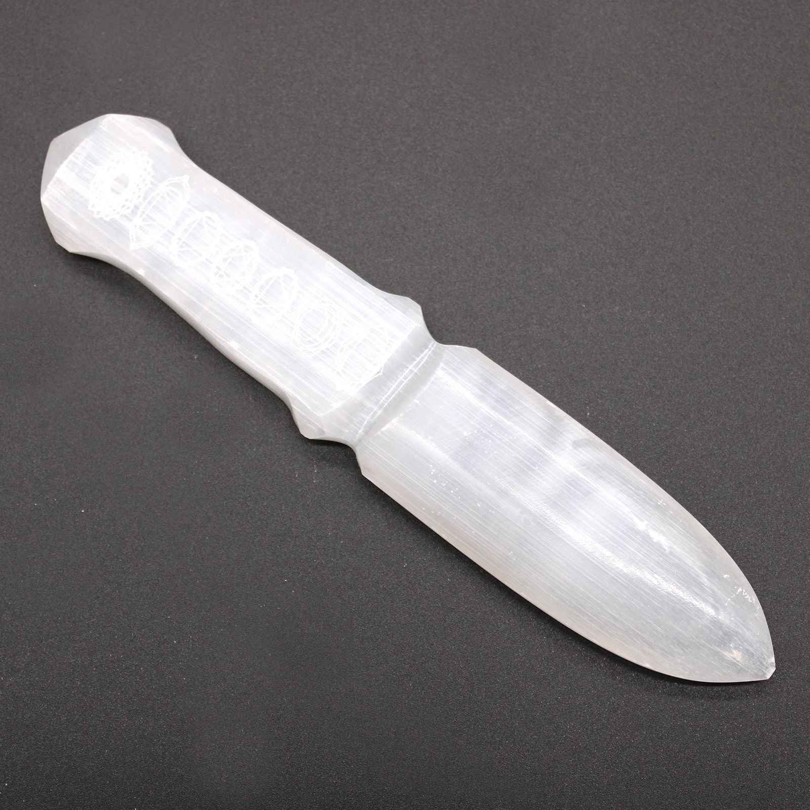 Cuchillo Ritual Selenita - Chakra - Cuchillos Rituales de Selenita