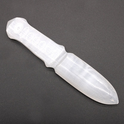 Cuchillo Ritual Selenita - Chakra - Cuchillos Rituales de Selenita