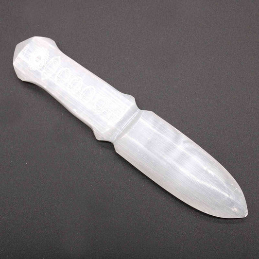 Cuchillo Ritual Selenita - Chakra - Cuchillos Rituales de Selenita