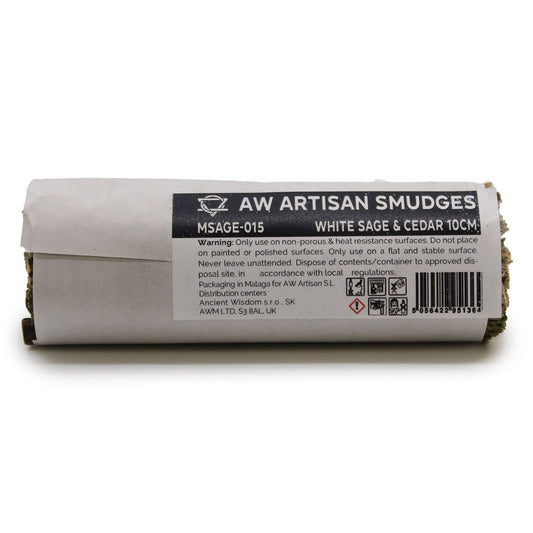 Atado de Hierba - Salvia Blanca y Cedro 10cm - Atados de Smudge – Envuelto individualmente