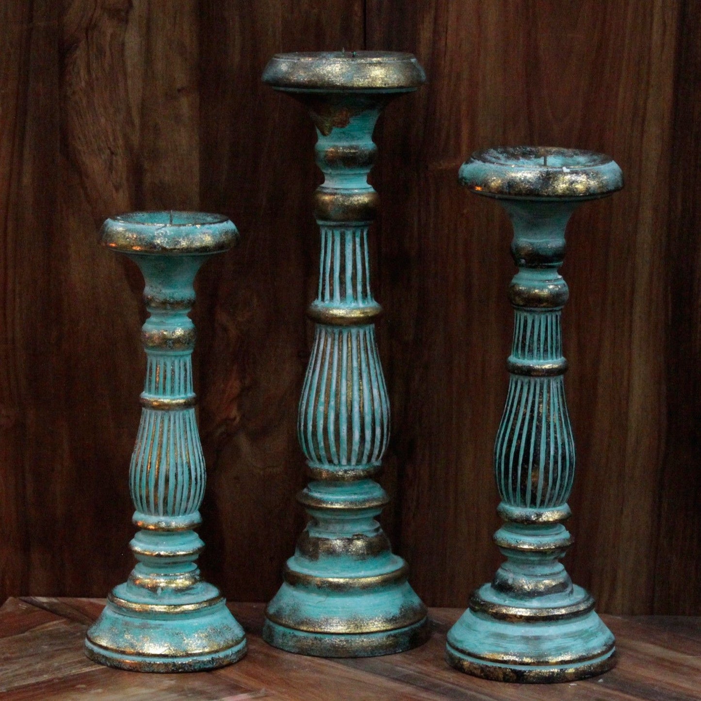 Candelabro Pequeño - Turquois Gold