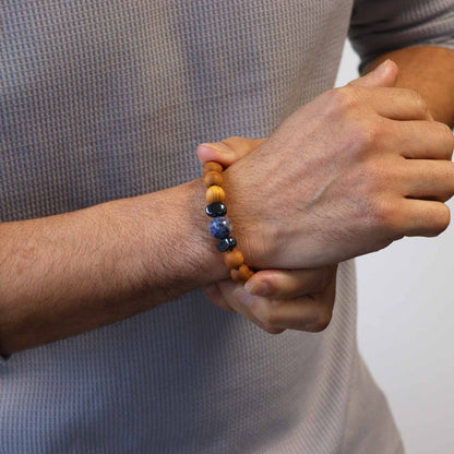 Pulsera de Cedro - Chakra Garganta - Sodalita