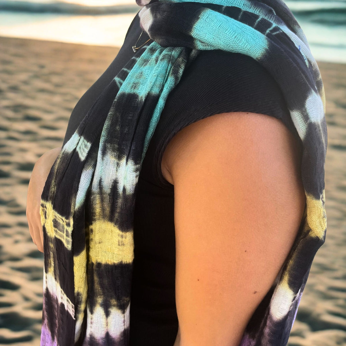Arte Boho Java Estola/Bufanda - Rayas Múltiples - 62x200cm - Boho Java Art Scarves