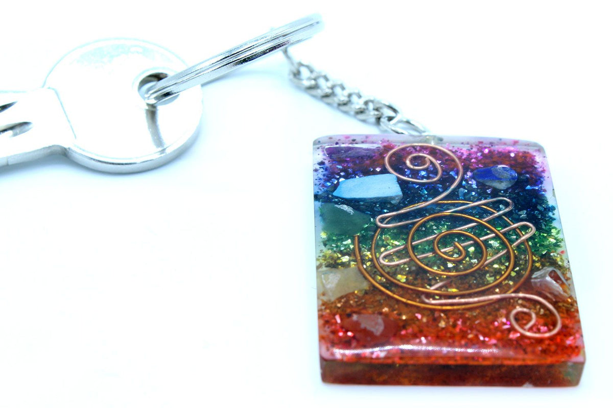 Llavero Orgonite Power - Home Protect Cobre y Chakra - Llaveros de Orgonita