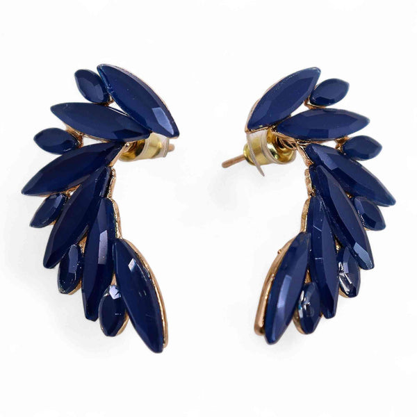 Boucles d'oreilles en cristal vintage - Ailes d'ange - Bleu