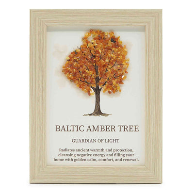 Gemstone Picture - Tree of Life - Baltic amber (20x14.7x1cm)