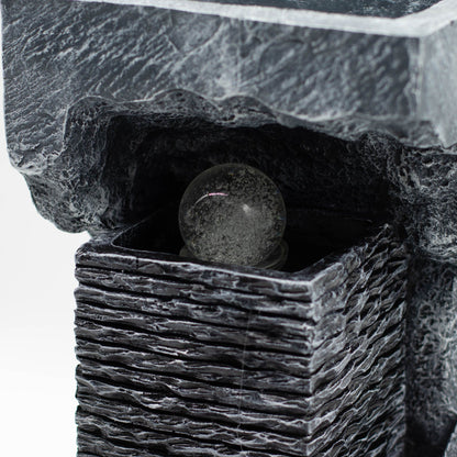 Gran fuente de agua - 24x22x48cm - Bola de cristal que cambia de color en Rock