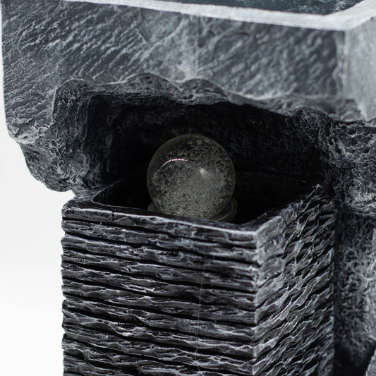 Gran fuente de agua - 24x22x48cm - Bola de cristal que cambia de color en Rock