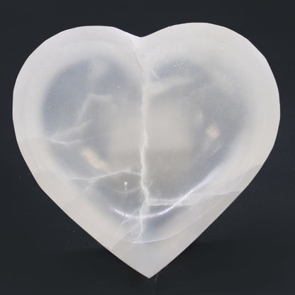 Cuenco de corazón de selenita - 15cm