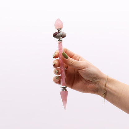 Varita Magica Shiva Lingam - Cuarzo Rosa - Amor