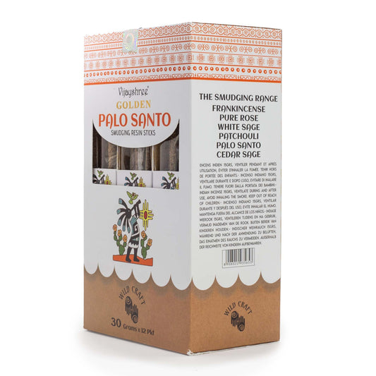Varillas de resina para difuminar Palo Santo dorado de 30 g (6 unidades) - Varillas de resina para Defumar