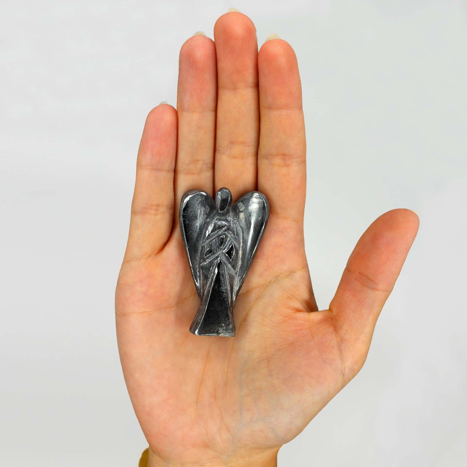 Ángel de piedras preciosas talladas a mano - Hematita - Figuras de Piedras Preciosas
