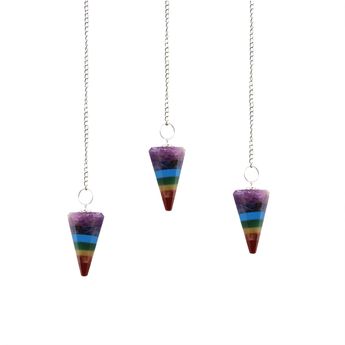 Péndulos Especiales - Chakra 7 Piedras