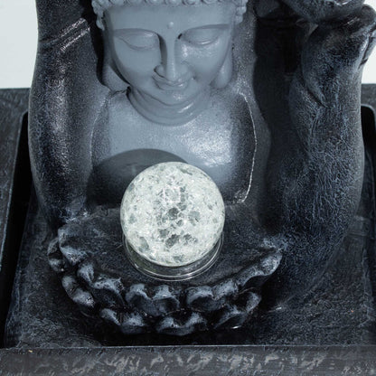 Fuente de agua de mesa con mano y cabeza de Buda (20x25x35 cm)