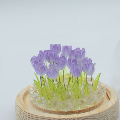 Domo de jardín Brillo Floral - 20 tulipanes - LED USB