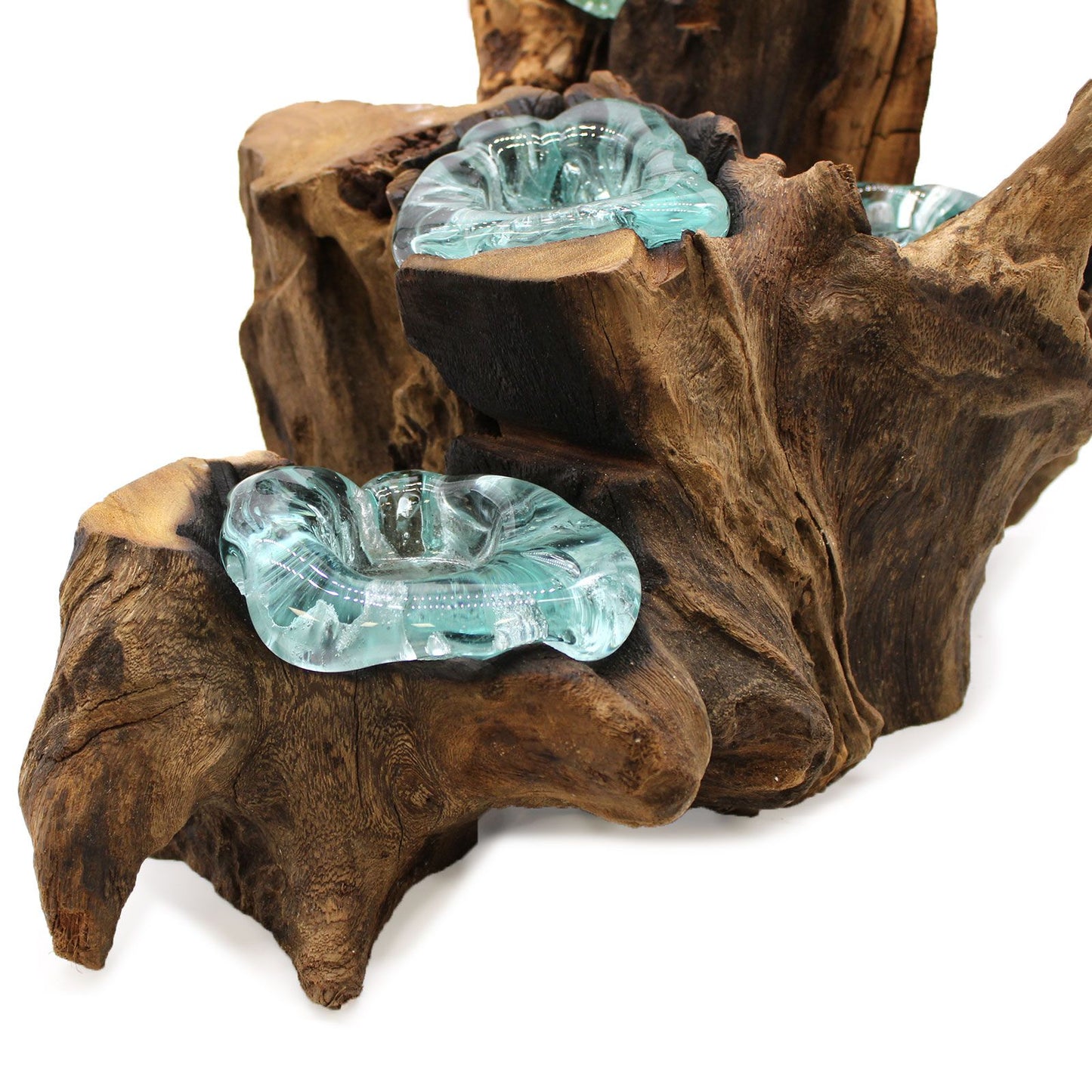 Portavelas Molton Glass Five sobre madera