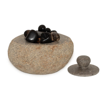 Maceta de piedra de río natural para enraizamiento - Grande (aprox 15x12cm)