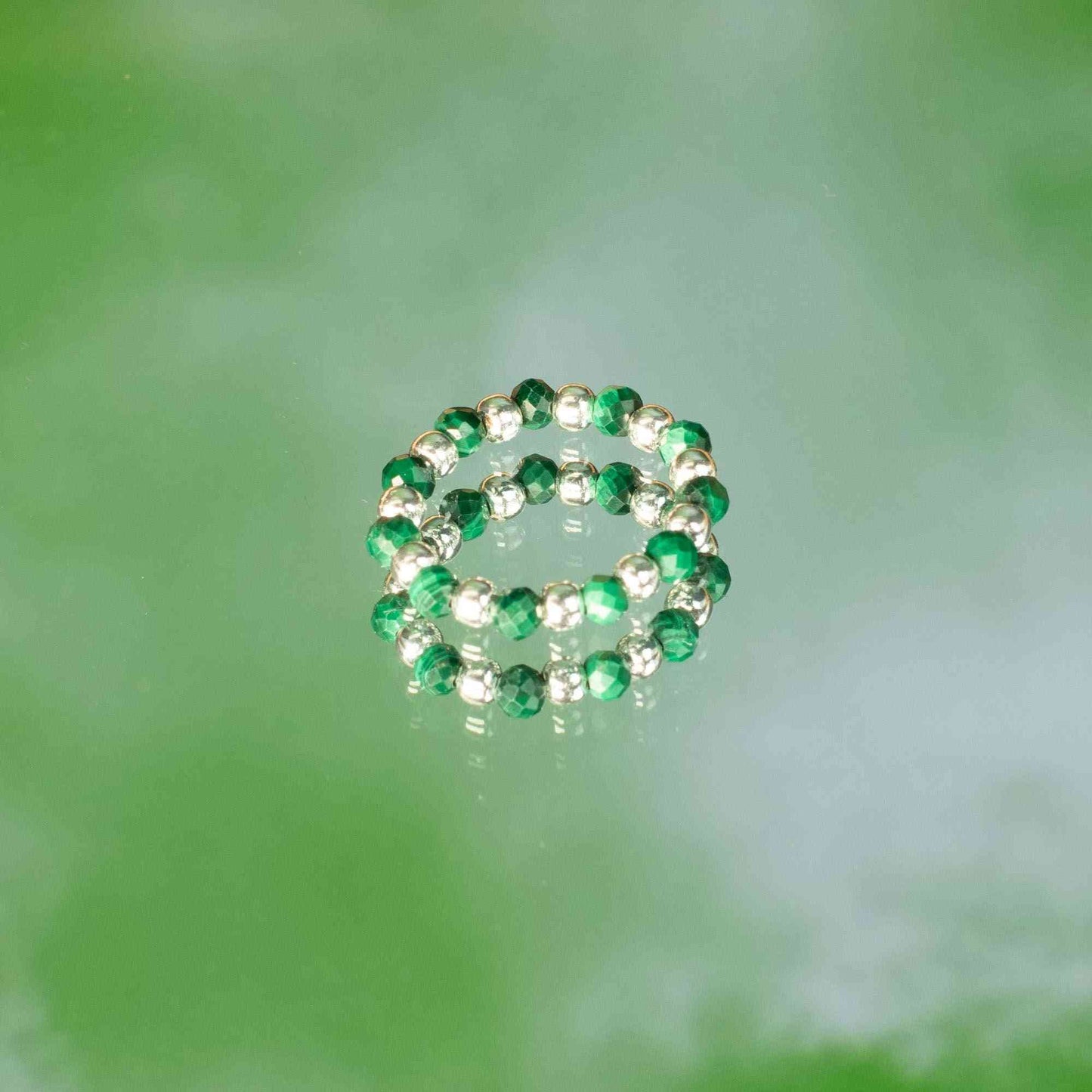 Conjunto de anillos con gema de espíritu ninfa - Espíritu del Bosque