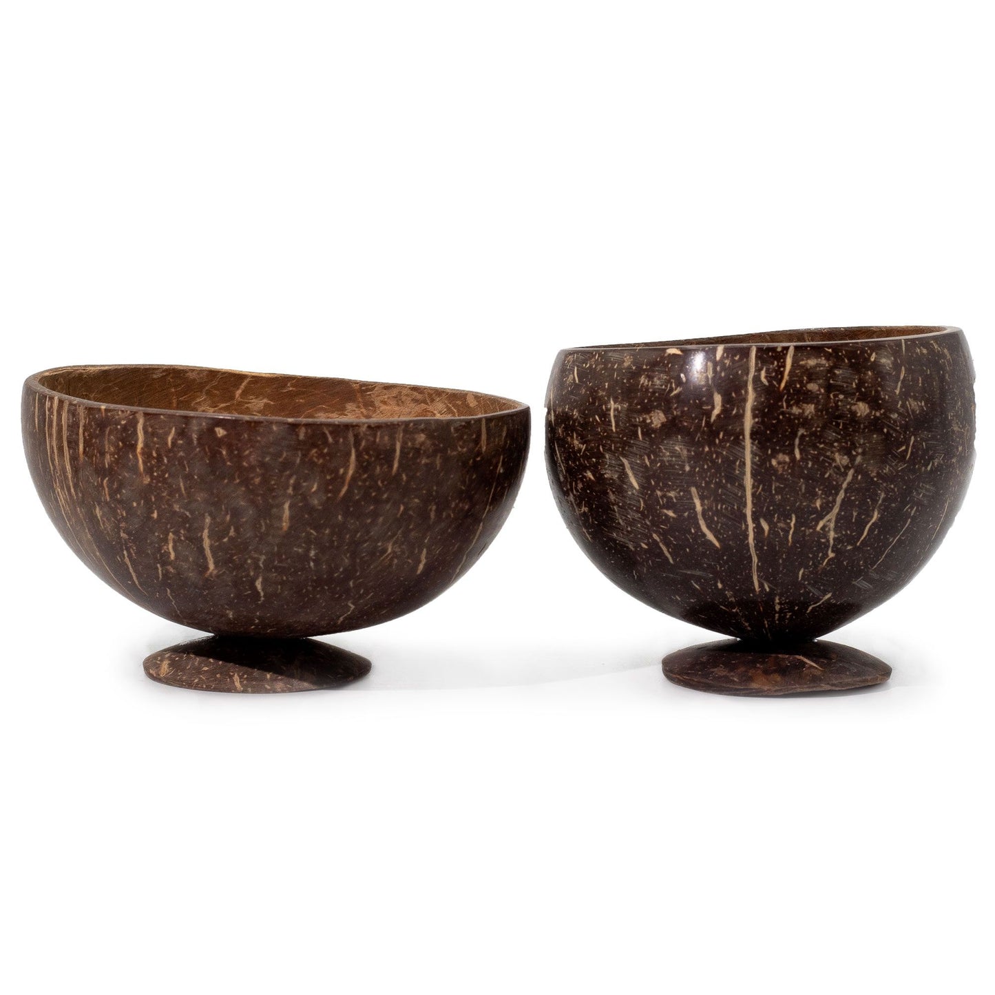 Pequeño tazón de coco natural con soporte
