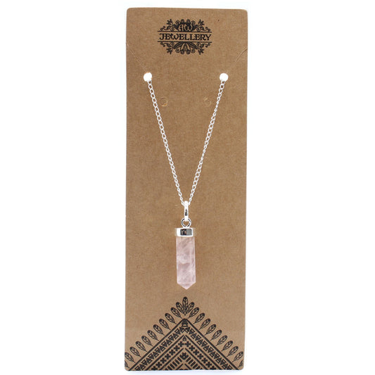 Classic Gemstone Point Pendant - Rose Quartz
