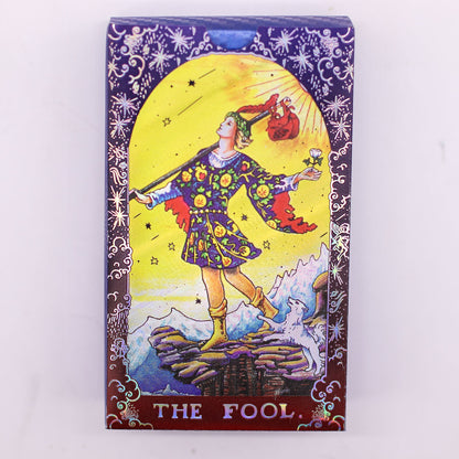 Conjunto de cartas de Tarot con foil azul - Mandala - con folleto - Cartas del Tarot y paños de lectura