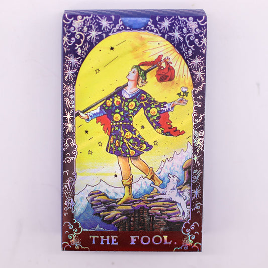 Conjunto de cartas de Tarot con foil azul - Mandala - con folleto - Cartas del Tarot y paños de lectura