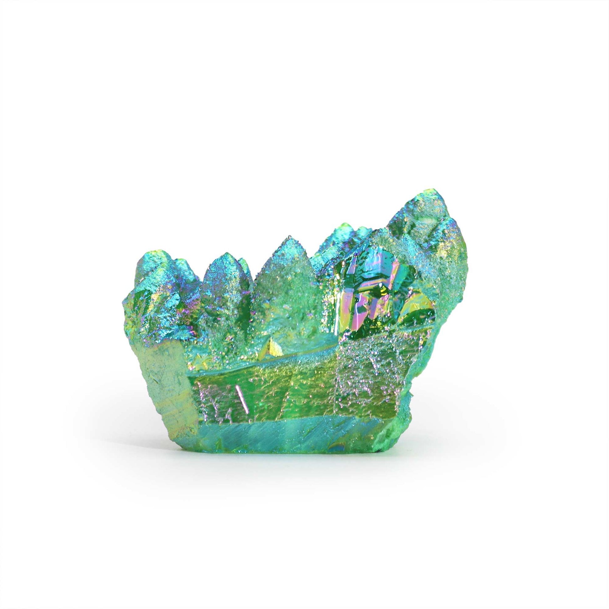 Cuarzo Natural Mejorado Mediano - Cuarzo Llama Verde Aura (aprox 100-150gm 7-10cm) - Geodas de Calcita Coloreadas y Cúmulos d
