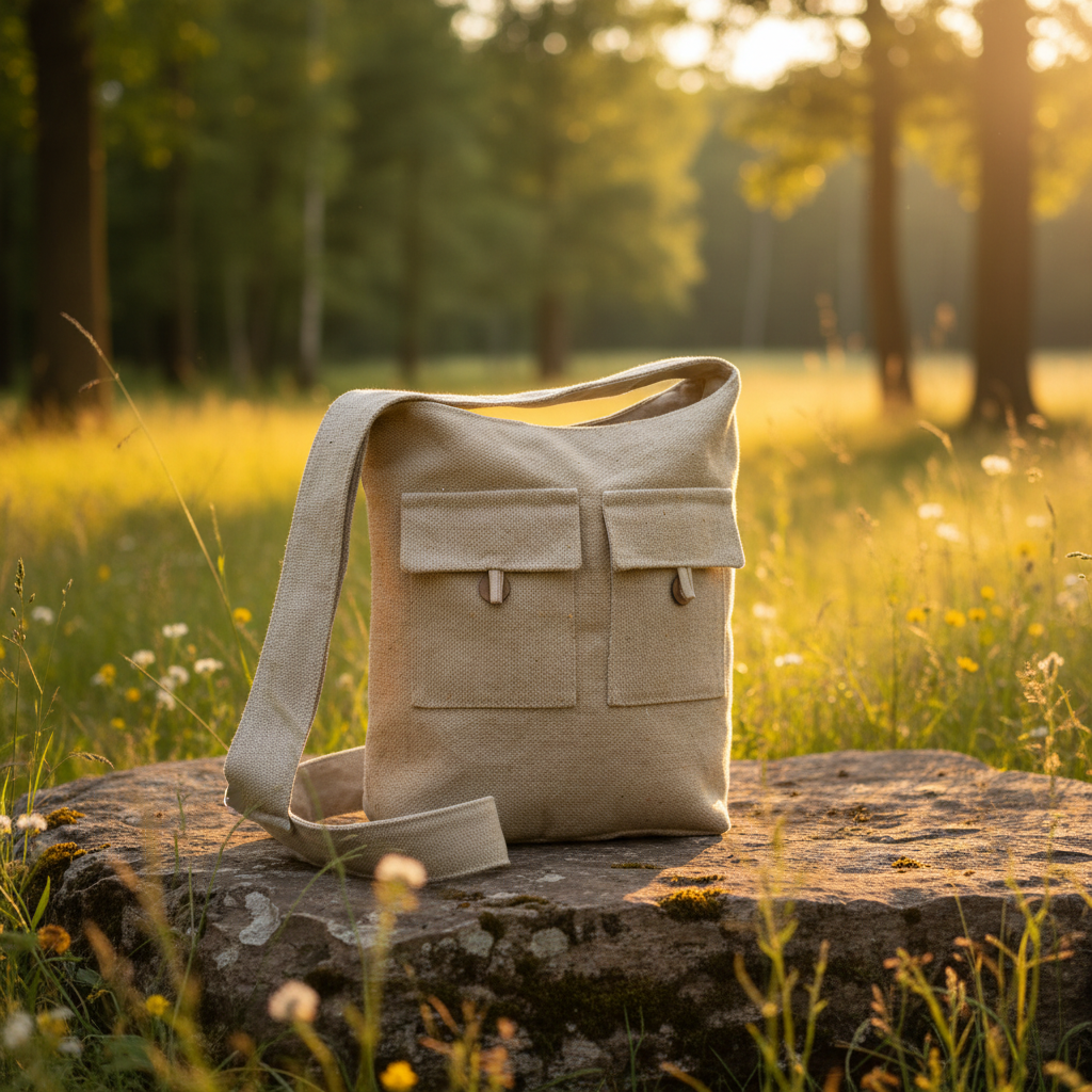 Two-Pocket Bag in Natural Tones - Natural - Large