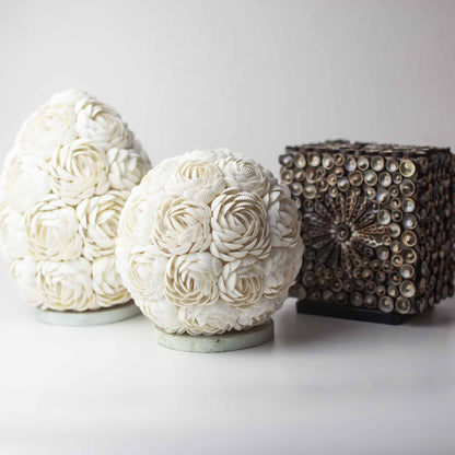 Lámpara Boho Sea Shell - Globo Rosa - 15cm