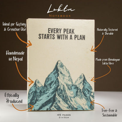 Cuaderno de inspiración Lrg Lokta (21x15cm) - 45 hojas - Every Peak - incluye marcador