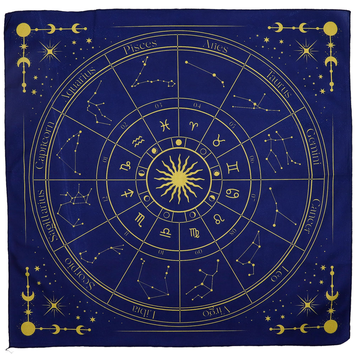 Paño para lectura de Tarot - Zodiaco - Cartas del Tarot y paños de lectura