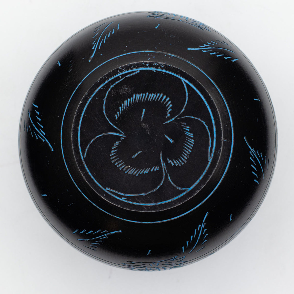 Cuenco tibetano de caldero - Hongo mágico - Azul (15 cm)