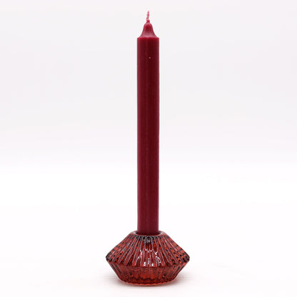 Portavelas reversible con diseño de flor para cena / vela de té - Rojo vampiro