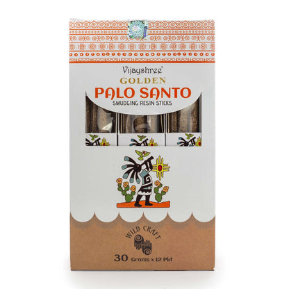 Varillas de resina para difuminar Palo Santo dorado de 30 g (6 unidades) - Varillas de resina para Defumar