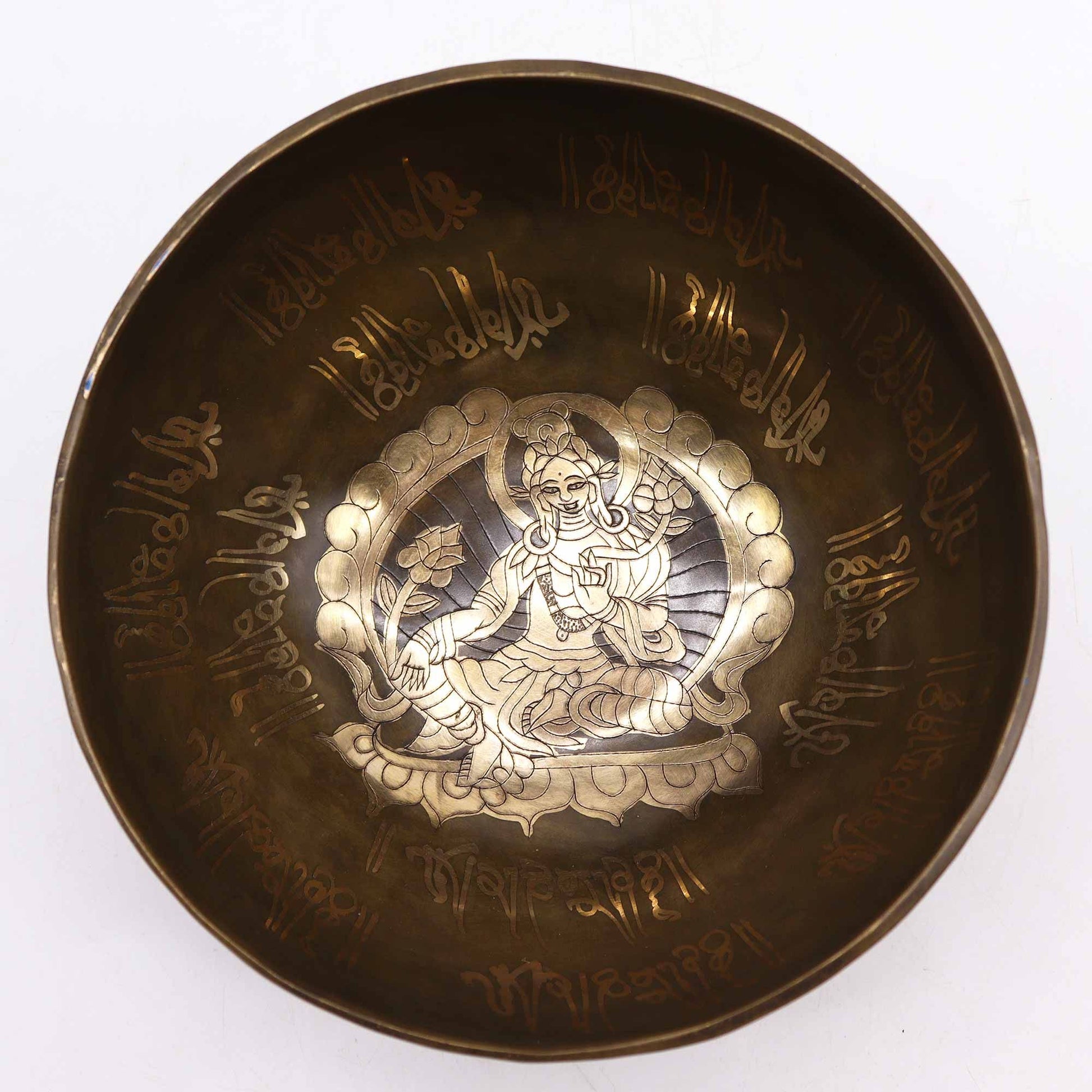 Tara dorada de latón - Set de cuenco especial - Artículos Tibetanos