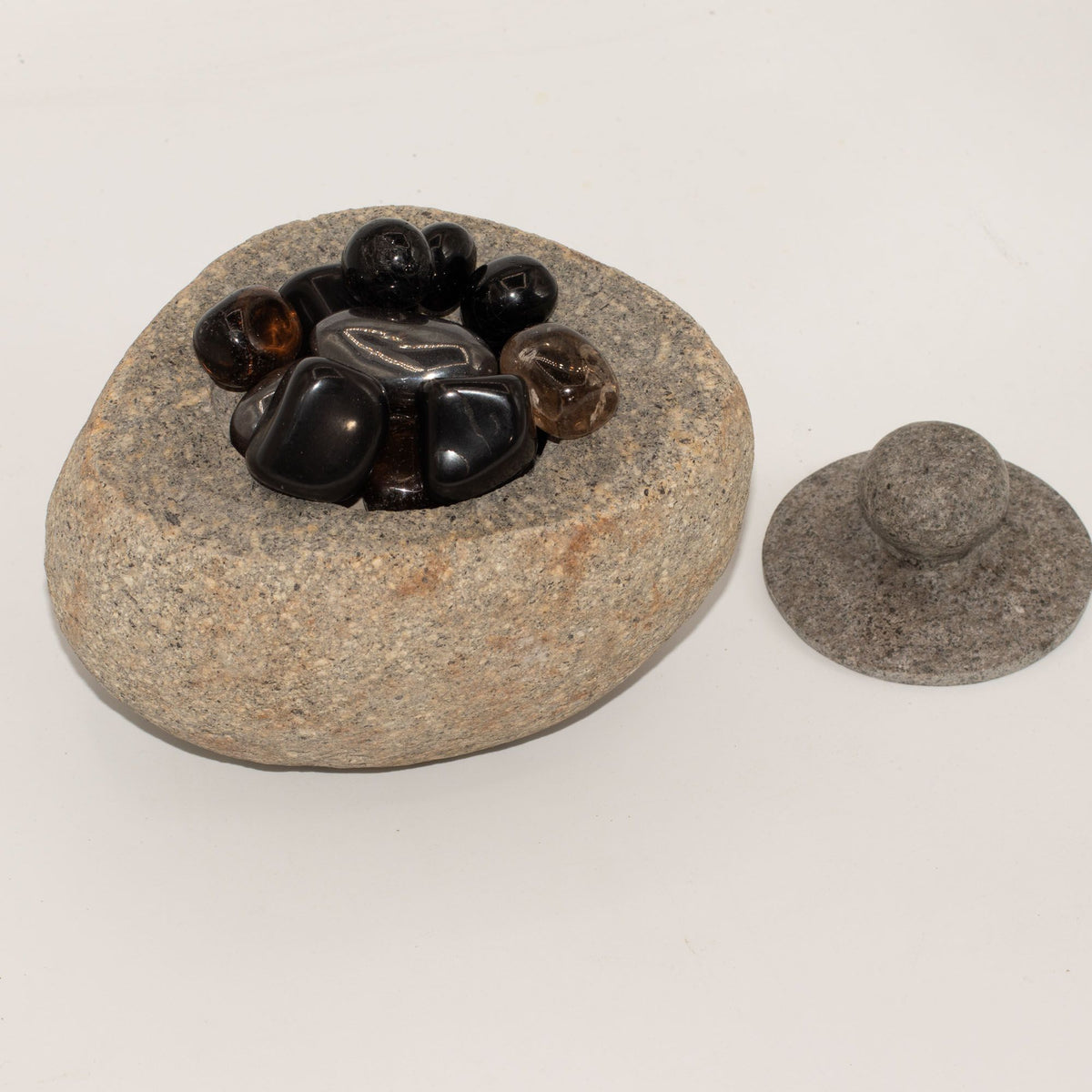 Maceta de piedra de río natural para enraizamiento - Grande (aprox 15x12cm)