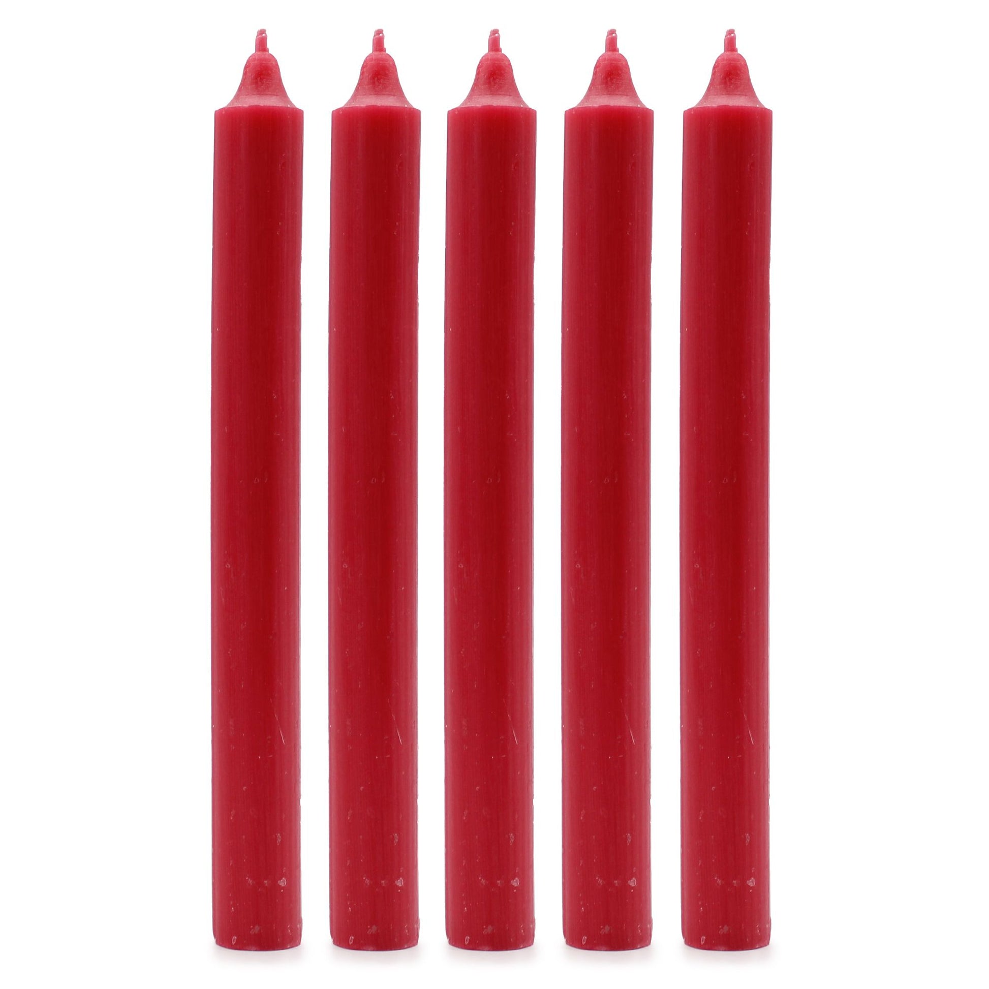 Bulk Solid Colour Dinner Candles - Rustic Red - Pack of 10 - Velas de Cena de Color Sólido - Pack de 10 Unidades