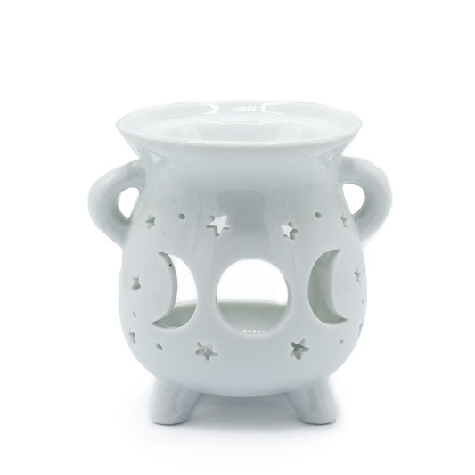 Oil Burner - Lunar Phase - White