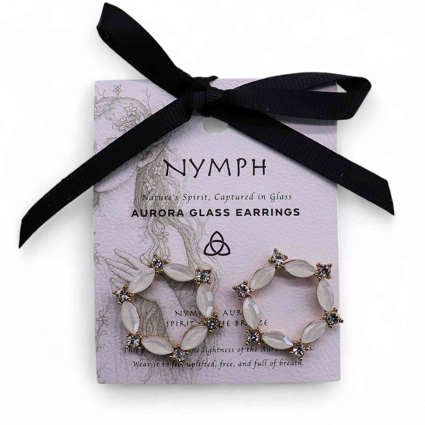 Pendientes de Cristal Vintage - Aro - Perla